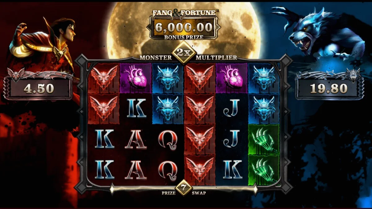 Tampilan visual slot Fang & Fortune dengan tema gothic