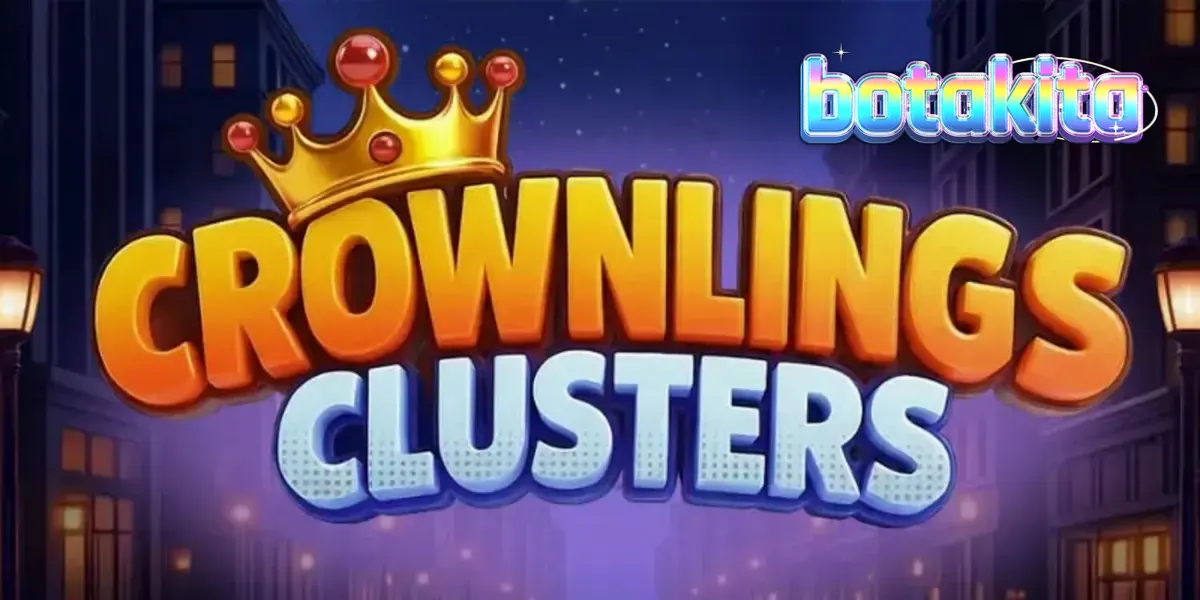 Tampilan visual ceria dari permainan slot Crownlings Clusters dengan karakter blob berwarna-warni.